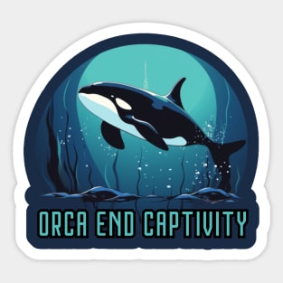 orca end captivity, animal rescuer, animal rights, gift present ideas Sticker